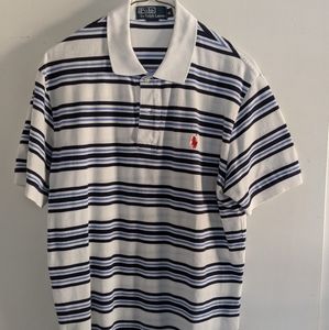 Polo by Ralph Lauren White & Blue Polo - Sz M